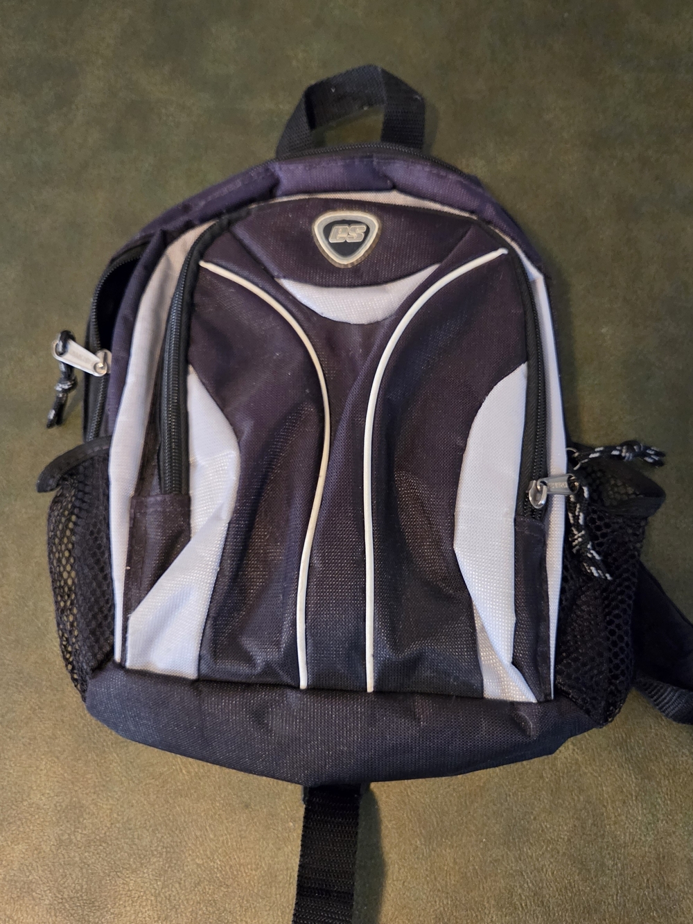 Vintage Y2K Eastsport Black and Silver MiniCompact Black and Gray Men's Backpack